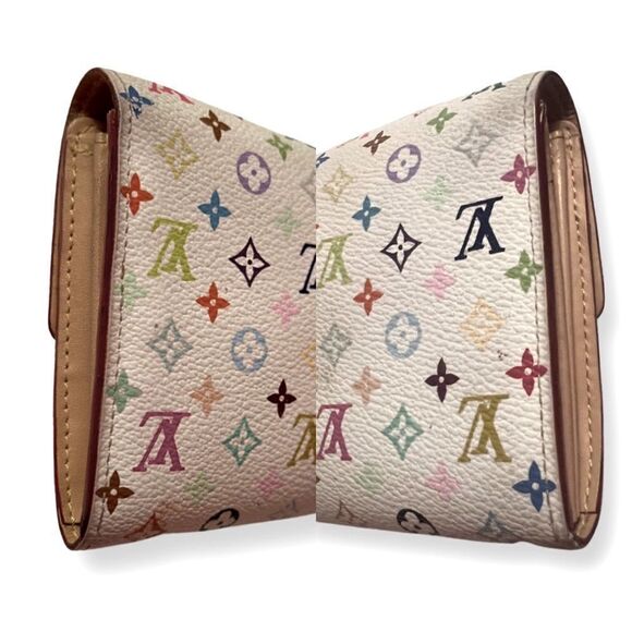 Louis Vuitton Takeshi Murakami White Monogram Multicolore Sarah Wallet - Picture 5 of 12